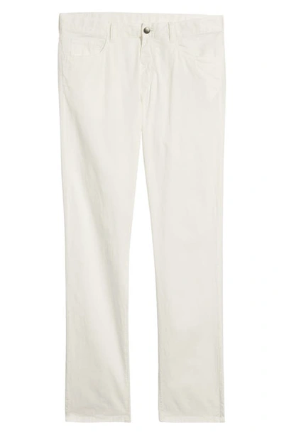Shop Canali Stretch Cotton Five Pocket Pants In White