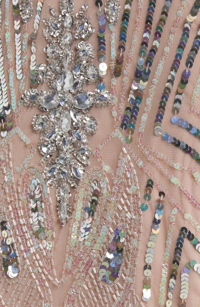 Asos Design Luxe Sequin & Crystal Party Skirt In Light Pink