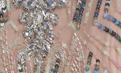 Asos Design Luxe Sequin & Crystal Party Skirt In Light Pink