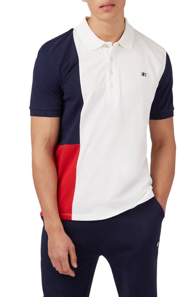 Shop Ben Sherman Colorblock Piqué Polo Shirt In Snow White