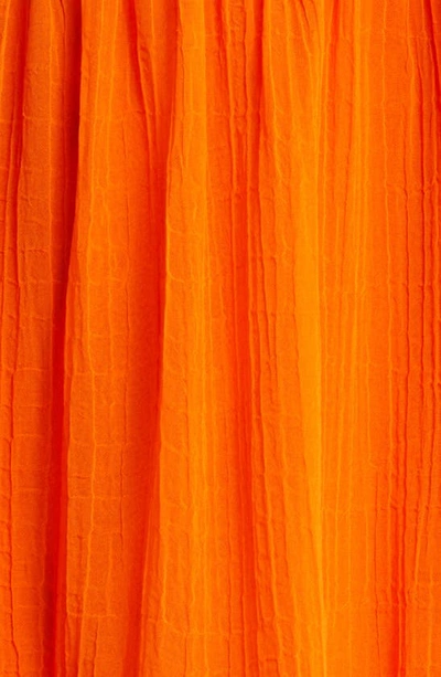 Asos Design Smocked Long Sleeve Minidress In Orange