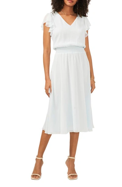 Shop Vince Camuto Flutter Sleeve Midi Dress In Sea Breeze