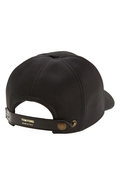 Shop Tom Ford Logo Monogram Cotton Twill Baseball Cap In Black