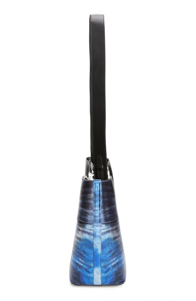 Shop Alexander Mcqueen The Small Bow Painted Leather Tote In Blue Multicolor