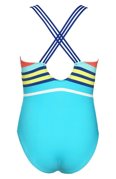 Shop Hobie Kids' Sail Stripe One-piece Swimsuit In Blue Multi