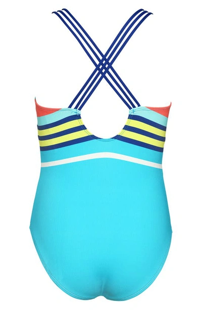 Hobie Kids' Sail Stripe One-piece Swimsuit In Blue Multi