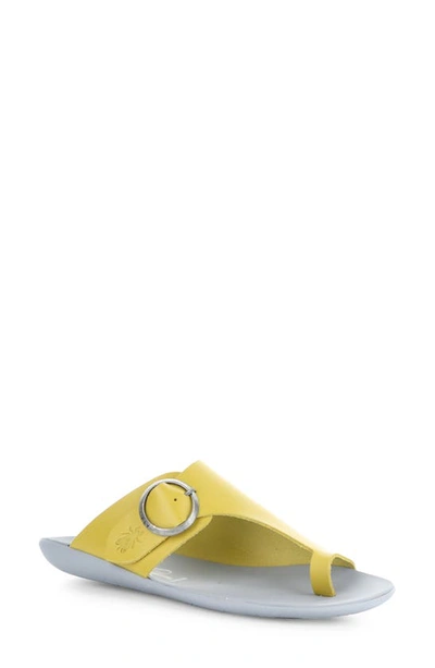 Shop Fly London Mica Slide Sandal In Mustard Bridle