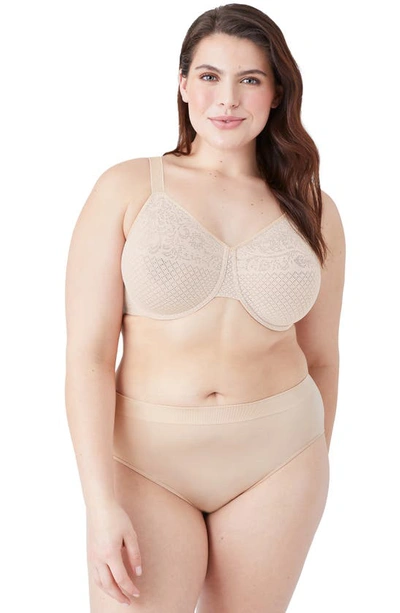 Wacoal Visual Effects Minimizer Lace Bra In Sand