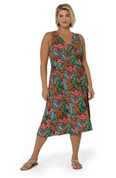 Shop Leota Rosemary Sleeveless Midi Dress In Peekaboo Zebra Tangerine