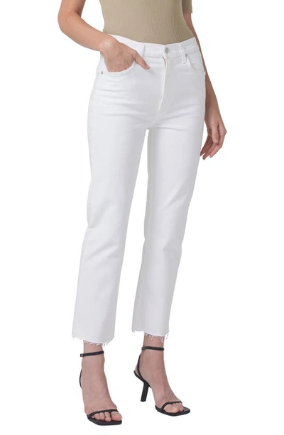 Shop Citizens Of Humanity Daphne High Waist Crop Stovepipe Jeans In Lucent