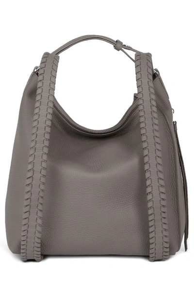 Shop Allsaints Small Kita Convertible Leather Backpack In Storm Grey