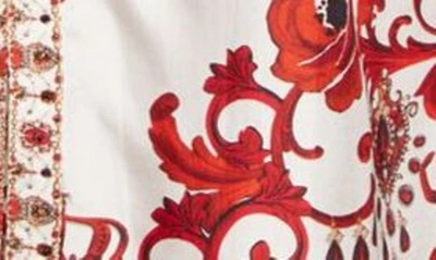 Shop Camilla Crown Of Thorns Print Long Sleeve Silk Midi Dress