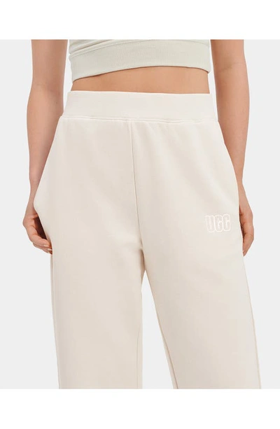 Shop Ugg Keyla Crop High Waist Cotton French Terry Lounge Pants In Antique