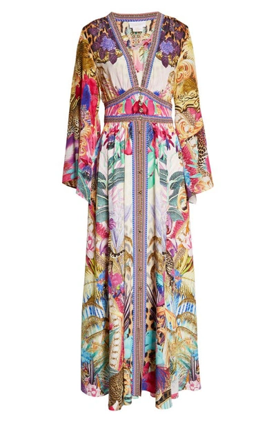 Shop Camilla Merry Go Round Long Sleeve Silk Maxi Dress