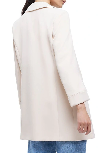 Shop River Island Longline Soft Blazer In Cream