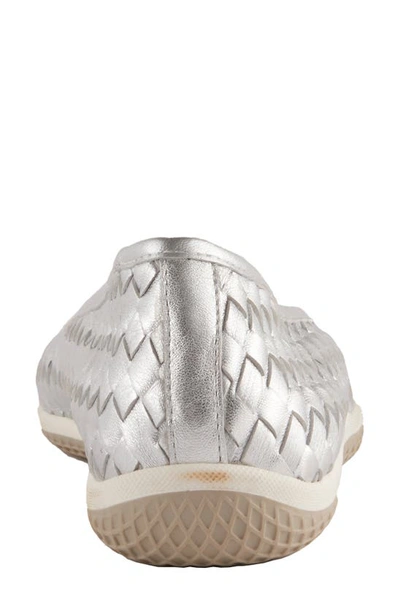 David Tate Dazzle Woven Ballet Flat In Silver