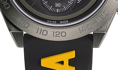 Shop Ferragamo Chronograph Silicone Strap Watch, 43mm In Gunmetal