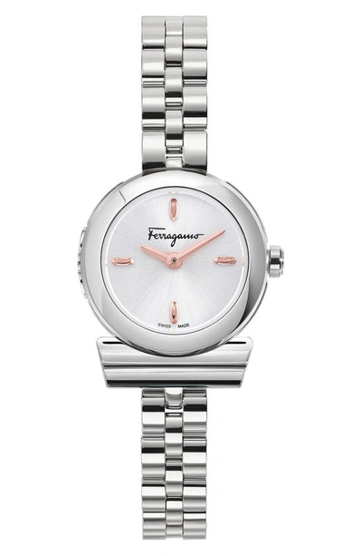 Shop Ferragamo Gancino Bracelet Watch, 22.5mm In Silver