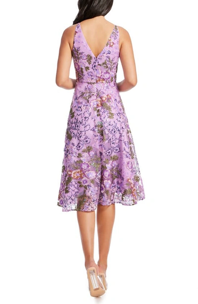 Shop Dress The Population Elisa Floral Sequin Embroidered Cocktail Dress In Lavender Multi