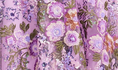 Dress The Population Elisa Floral Sequin Embroidered Cocktail Dress In Lavender Multi