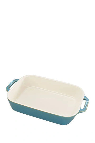 Shop Staub Ceramic 10.5-inch X 7.5-inch Rectangular Baking Dish In Rustic Turquoise