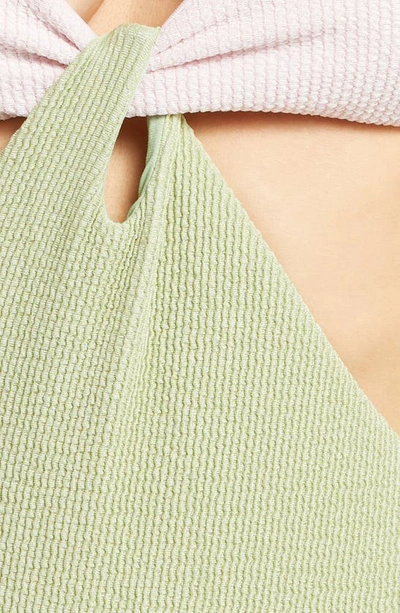 Shop Vero Moda Textured One-piece Swimsuit In Reseda