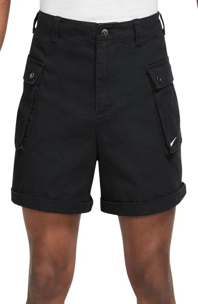 Shop Nike Woven P44 Cargo Shorts In Black/ White