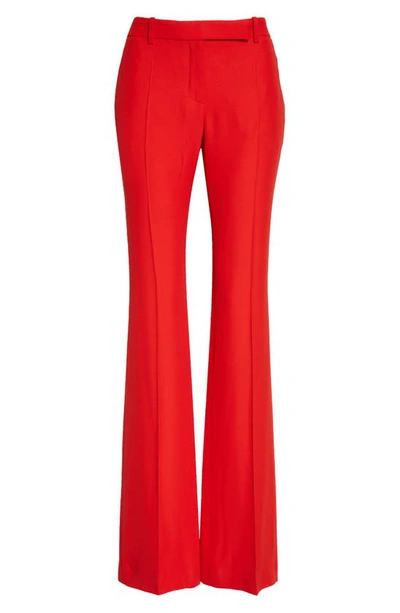 Shop Alexander Mcqueen Leaf Crepe Slim Bootcut Pants In 6085 Red