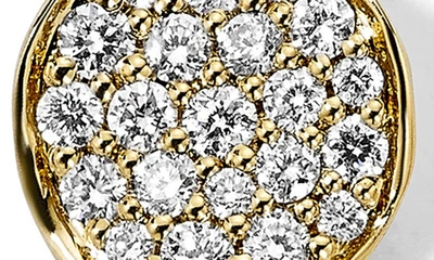 Shop Ippolita Stardust Mini Flower Diamond Disc Stud Earrings In Green Gold