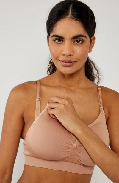 A Pea In The Pod Clip Down Maternity/nursing Bra In Pink Blush