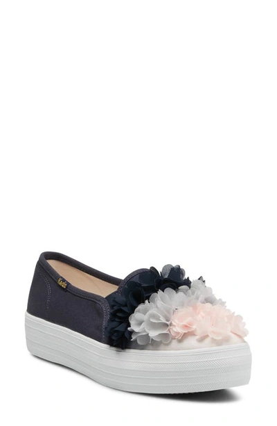 Shop Keds Floral Appliqué Slip-on In Blue