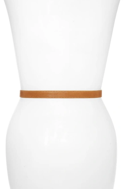 Raina Lauren Leaf Buckle Leather Belt In Carmel