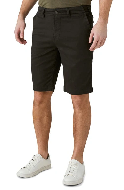 Shop Lucky Brand Stretch Twill Flat Front Shorts In Jet Black