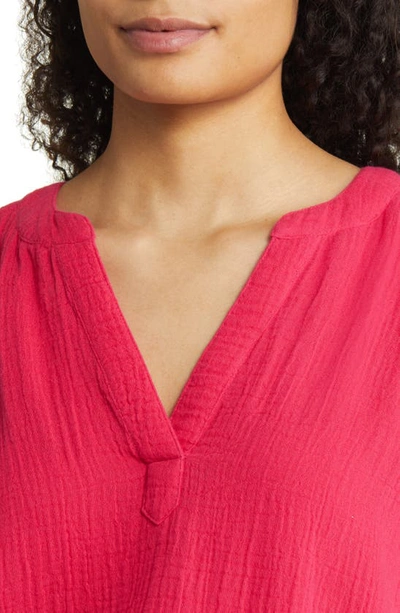 Shop Tommy Bahama Coral Isle Gauze Top In Bright Rose
