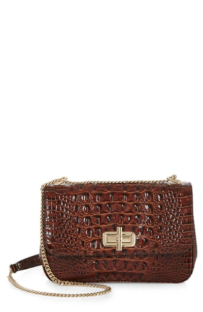 Shop Brahmin Rosalie Leather Convertible Crossbody Bag In Pecan