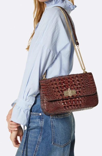 Shop Brahmin Rosalie Leather Convertible Crossbody Bag In Pecan