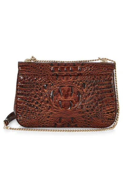 Shop Brahmin Rosalie Leather Convertible Crossbody Bag In Pecan