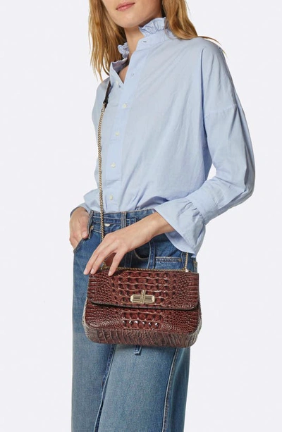 Shop Brahmin Rosalie Leather Convertible Crossbody Bag In Pecan