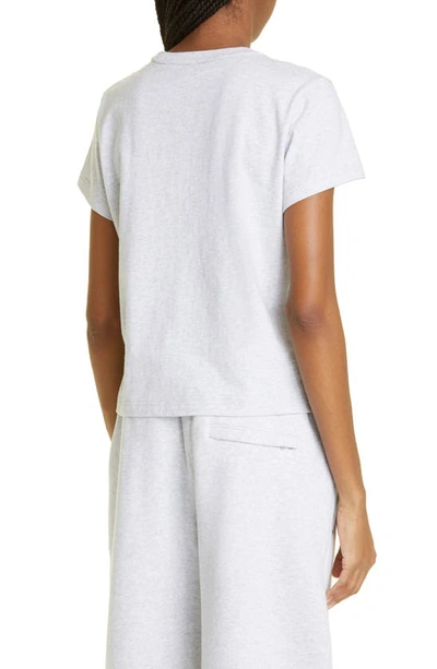 Alexander Wang T T By Alexander Wang Women Essential Jsy Shrunk Tee W/puff Logo & Bound Neck In Light Heather Grey