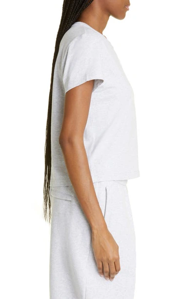Alexander Wang T T By Alexander Wang Women Essential Jsy Shrunk Tee W/puff Logo & Bound Neck In Light Heather Grey