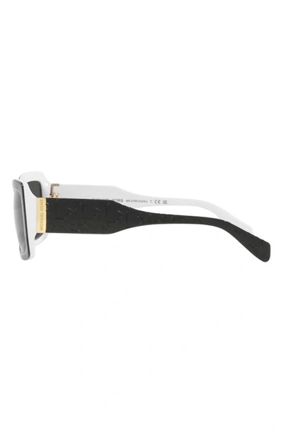 Shop Michael Kors Corfu 56mm Rectangular Sunglasses In Black White