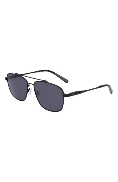 Shop Shinola Runwell 57mm Navigator Sunglasses In Satin Black