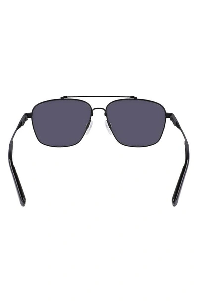 Shop Shinola Runwell 57mm Navigator Sunglasses In Satin Black