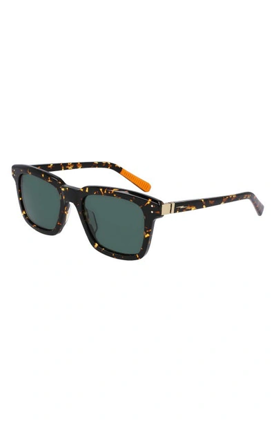 Shop Shinola Monster 54mm Rectangular Sunglasses In Dark Amber Tortoise
