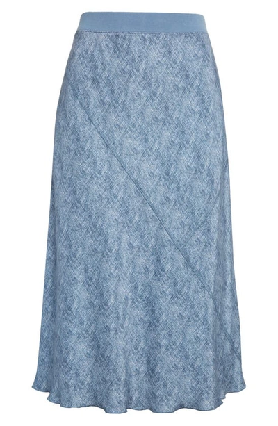 Shop Atm Anthony Thomas Melillo Bias Cut Silk Skirt In Naval Blue