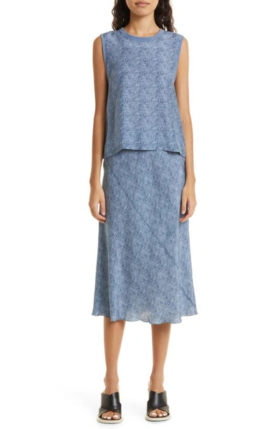 Shop Atm Anthony Thomas Melillo Bias Cut Silk Skirt In Naval Blue