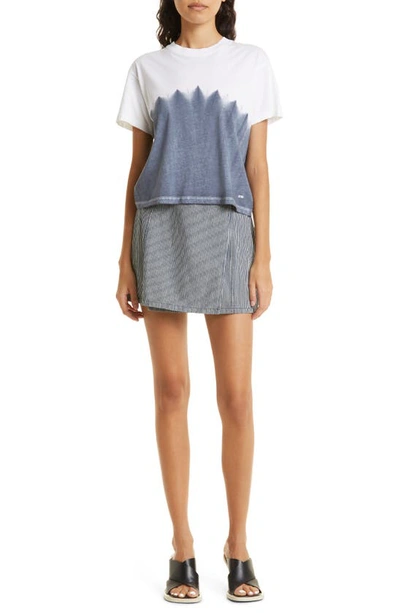 Atm Anthony Thomas Melillo Ticking Stripe Wrap Miniskirt In Naval Blue