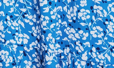 Shop Estelle Catania Floral Halter Midi Dress In Blue/ Milk