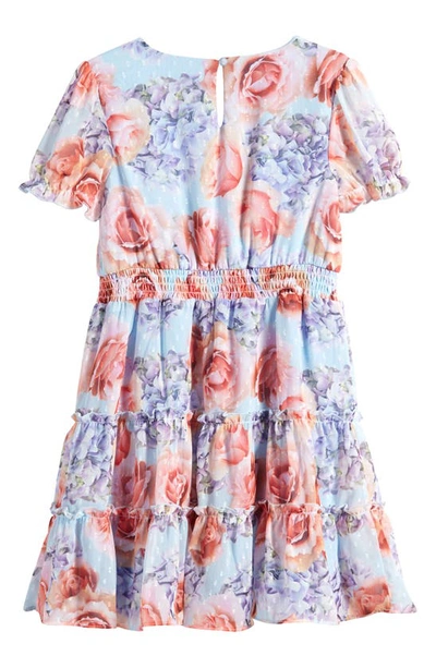 Shop Little Angels Kids' Floral Chiffon Dress In Blue Floral