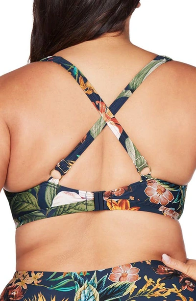 Shop Artesands Into The Saltu Goya Underwire E- & F-cup Bikini Top In Navy